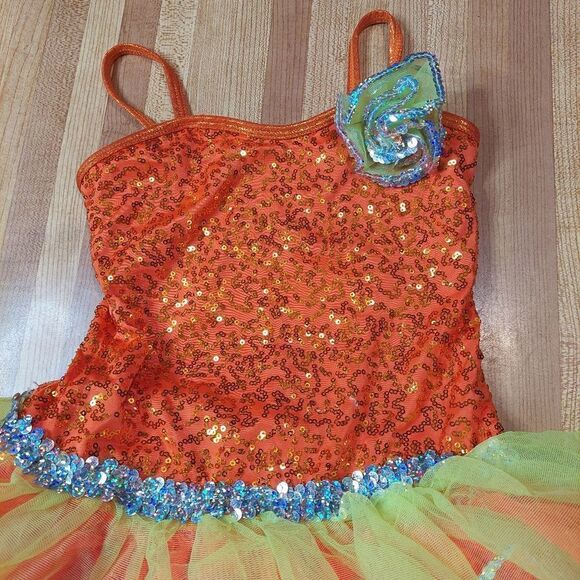 Kids Girls Colorful Dance wear with Sparkle - Picture 3 of 10